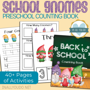 Back to School Gnomes Preschool Counting Book